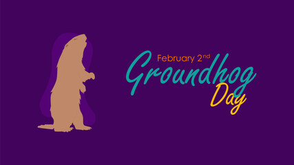 happy groundhog day 2 february banner template