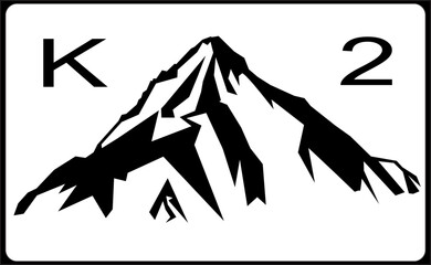 the icon or sticker for the world's largest mountain shadow - obrazy, fototapety, plakaty