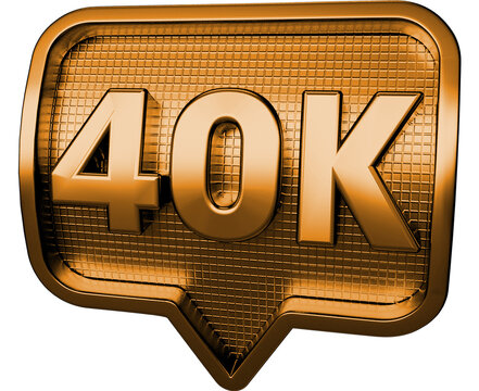 Icon 40k followers 3d gold