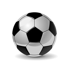 Realistic soccer ball isolated on white background in vector EPS 10