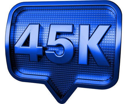 Icon 45k followers 3d blue