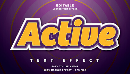 active editable text effect with modern and simple style, usable for logo or campaign title	
