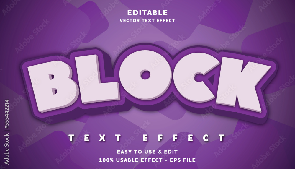 Poster block editable text effect with modern and simple style, usable for logo or campaign title