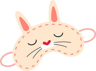 Sleeping mask flat icon Cute fabric for night eye accessory