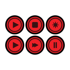 Vector illustration of computer media icon button