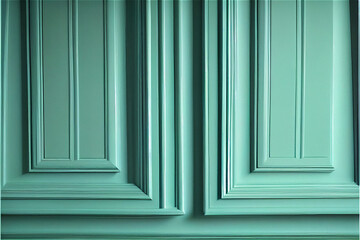 Mint green lacquered wall with wainscoting ideal for backgrounds