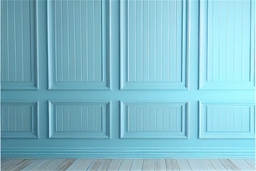 light blue lacquered wall with wainscoting ideal for backgrounds