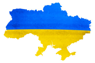 Ukraine map in flag colors, vector illustration