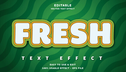 fresh editable text effect with modern and simple style, usable for logo or campaign title	
