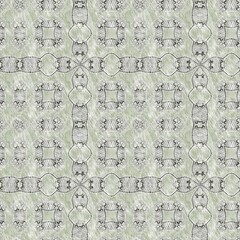 Obraz premium Mosaic geometric green seamless texture pattern. Trendy kaleidoscope woven design for printed fabric. Rough abstract textile design. 