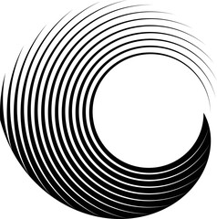 Lines in Circle Form . Spiral Vector Illustration .Technology round Logo . Design element . Abstract Geometric shape .