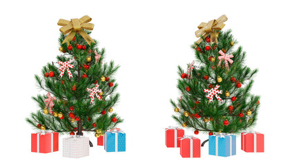christmas tree isolated on transparent background.
