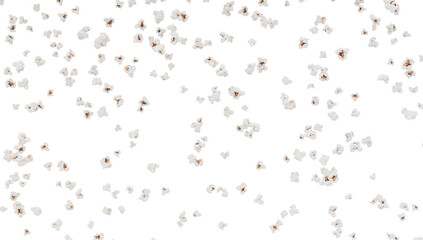 Flying popcorn, isolated on transparent background