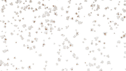 Flying popcorn, isolated on transparent background