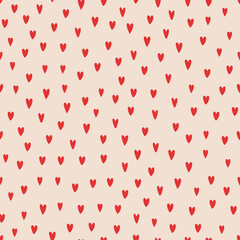 Groovy Retro Valentine's Day love and hearts vector seamless pattern, digital paper repeating background. Pink, magenta hearts Valentines day love paper