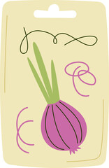 Onion seeds in plastic package flat icon