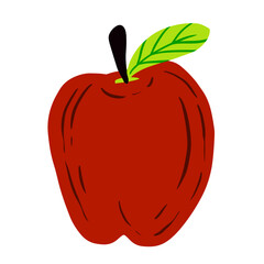 red apple isolated vector illustration on white