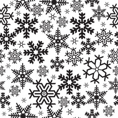 Christmas silhouette background seamless repeating tile festive snowflakes