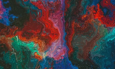 Abstract colorful marble texture background. Liquid paint mixing together