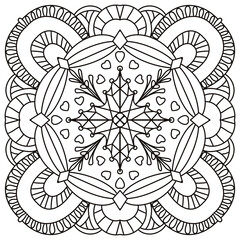 Mandala Coloring book art, wallpaper design. tile pattern, shirt, greeting card, sticker, lace pattern and tattoo. decoration for interior design. ethnic oriental circle ornament. background