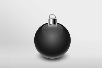 Black beautiful Christmas ball on desk