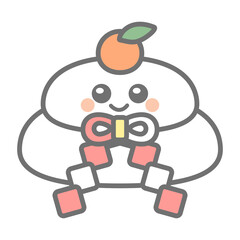 顔のついた鏡餅⭐︎PNG