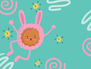 rabbit funny kid illustration