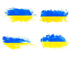 Set of Ukrainian flags