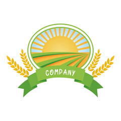 Agricultural logo, production logo, farm, isolated on white background