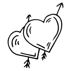 Heart with arrow icon. Valentines day vector line icon , Cupid dart pierced to the heart. Arrow of cupid, Love symbol with arrow. Happy Valentines day vector design