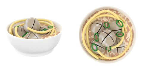 3D rendering of Bakso from Indonesian Cuisine transparent background