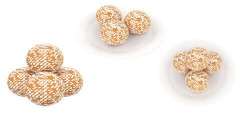 3D rendering of Ondeonde from Indonesian Cuisine transparent background