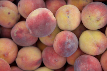 ripe peache background close-up top view