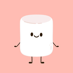 Marshmallow cartoon. marshmallow character design. Marshmallow vector.