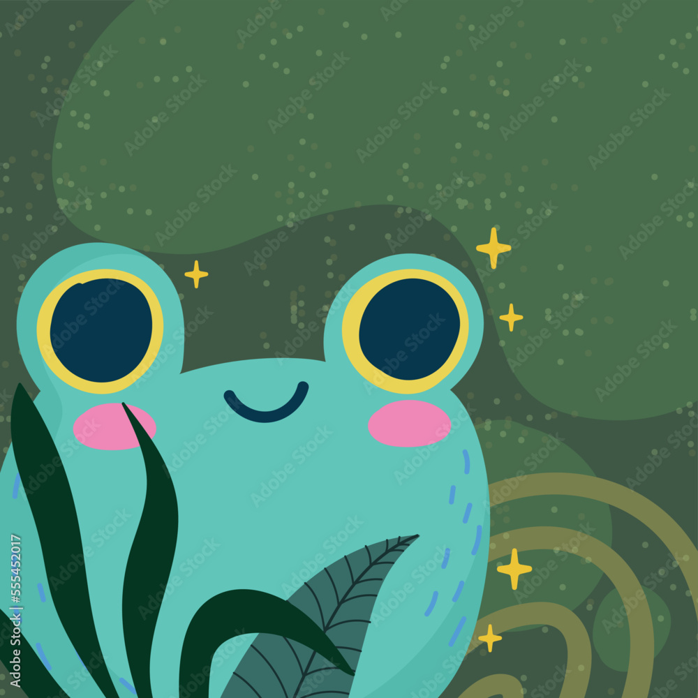 Canvas Prints frog and leaf