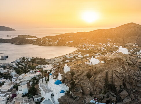 ios greece island panoramic view on chora