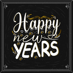 Happy new year lettering Design. Celebration typography poster, banner or greeting card for Merry Christmas and happy new year. Vector Illustration