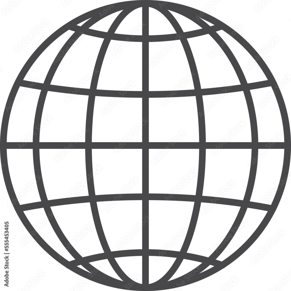 Canvas Prints worldwide line icon. world map round grid