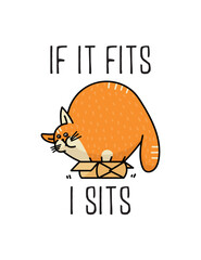 illustrator about funny cat, fat cat try sitting on the box, eps, ai, jpg file