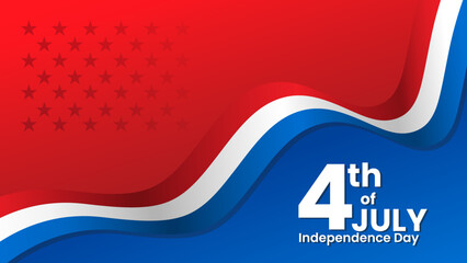 4th of july happy independence day red white banner design