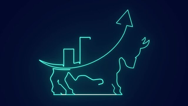 Bullish finance trading graph logo animation