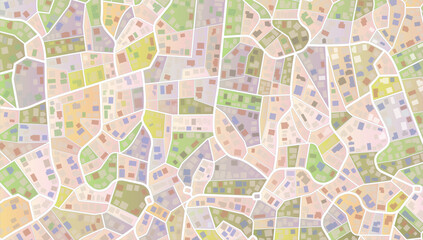 View from above the map buildings. Gps map navigation to own house. Detailed view of city. Abstract transportation background. Vector, illustration.