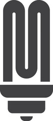 Fluorescent lamp icon. Black electric power light silhouette