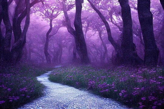 Path through a Purple Forest (Generative AI)
