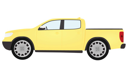 Yellow  pick-up car. vector illustration