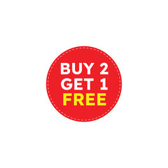 Buy 2 get 1 free emblem design template for business element design vector