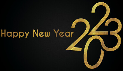 Happy new year 2023 golden calligraphy design banner