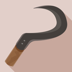 sickle scythe hook icon vector