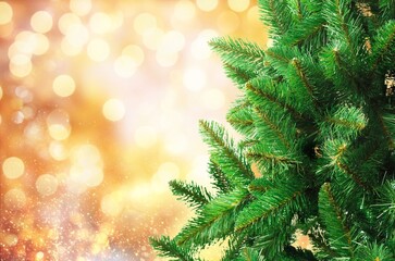 Beautiful holiday christmas background with tree