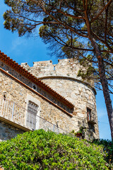 Exterior of the Torre de Calella tower in Calella de Palafrugell, Catalonia, Spain, Europe